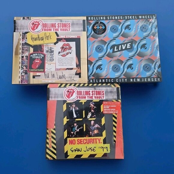 Lot of 3 Rolling Stones Records: Live in Leeds Live in San Jose Steel Wheels